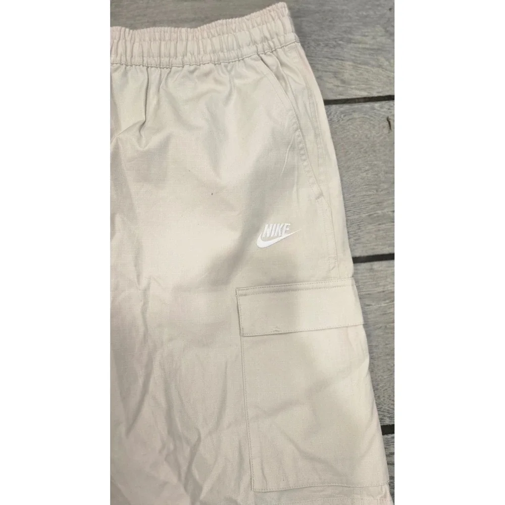 Nike Mens Cargo Shorts Beige‎ Loose Fit Elastic Waist Drawstring XXLarge